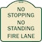 Signmission No Stopping No Standing Fire Lane Heavy-Gauge Aluminum Architectural Sign, 18" x 18", TG-1818-23575 A-DES-TG-1818-23575 - alternate 1